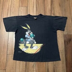 Vintage‎ Bugs Bunny Bowling T Shirt Men's Medium Looney Tunes 1994 Warner Bros